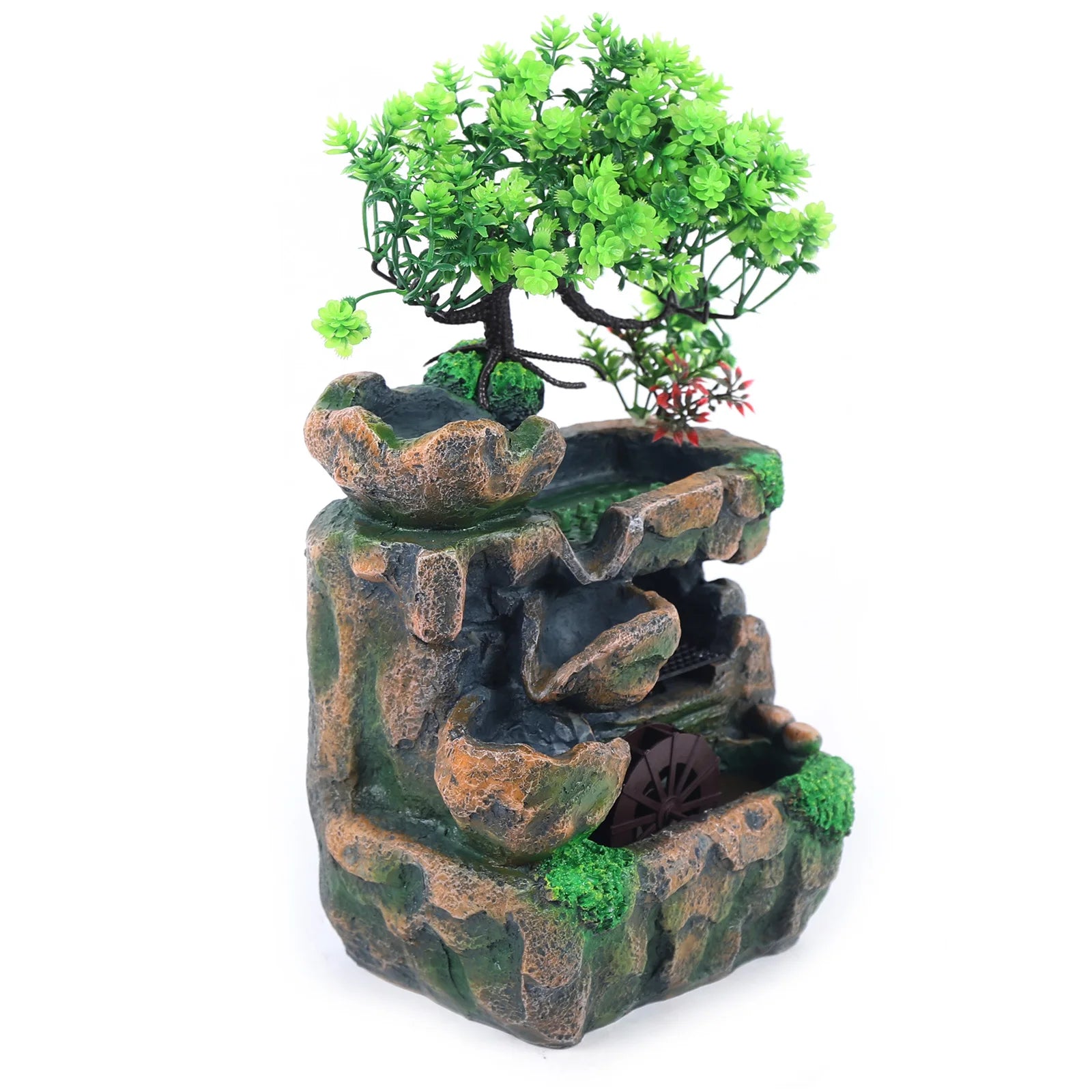 Desktop Fontein met LED Verlichting – Zen Indoor Waterfontein voor Rustgevende Decoratie op Tafel en Bureau