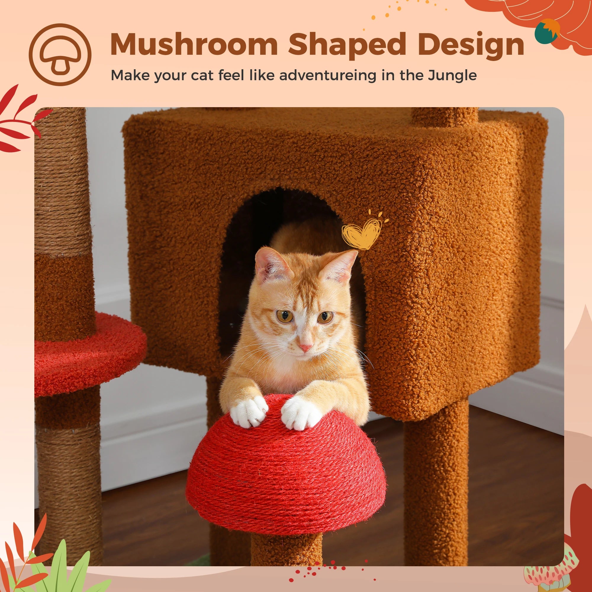 Verstelbare Houten Krabpaal tot Plafond met Hangmat en Kattenhuis – Grote Kattenboom met Sisal Krabpalen en 7 Niveaus – Luxe Katten Klimtoren voor Binnen