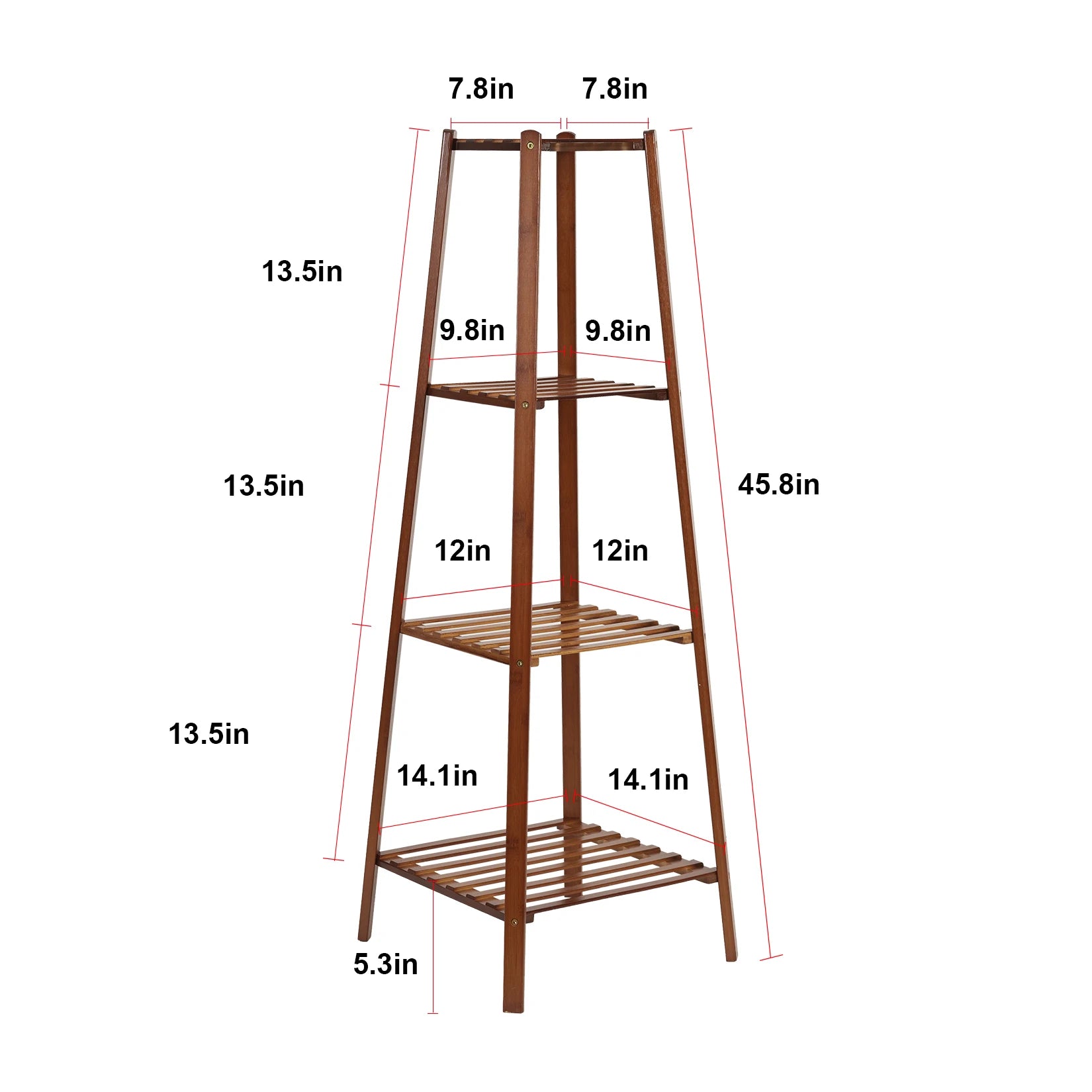 Bamboe Plantenhouder Hoog – Gelaagd Plantenrek Binnen & Buiten – Houten Bloemenrek voor Balkon, Woonkamer & Tuin