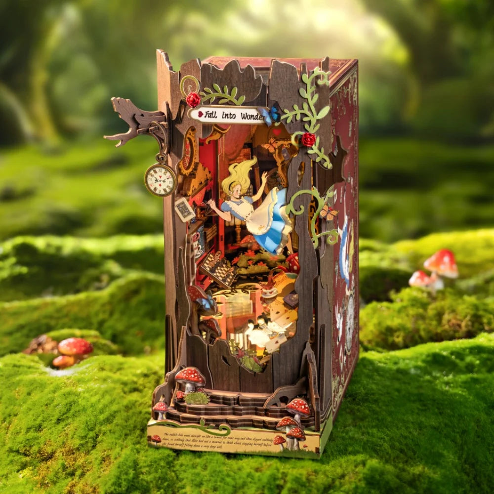 DIY Miniatuur Book Nook Kit – Houten Sprookjeshuis met LED Verlichting – Creatieve Puzzel voor Volwassenen en Kinderen