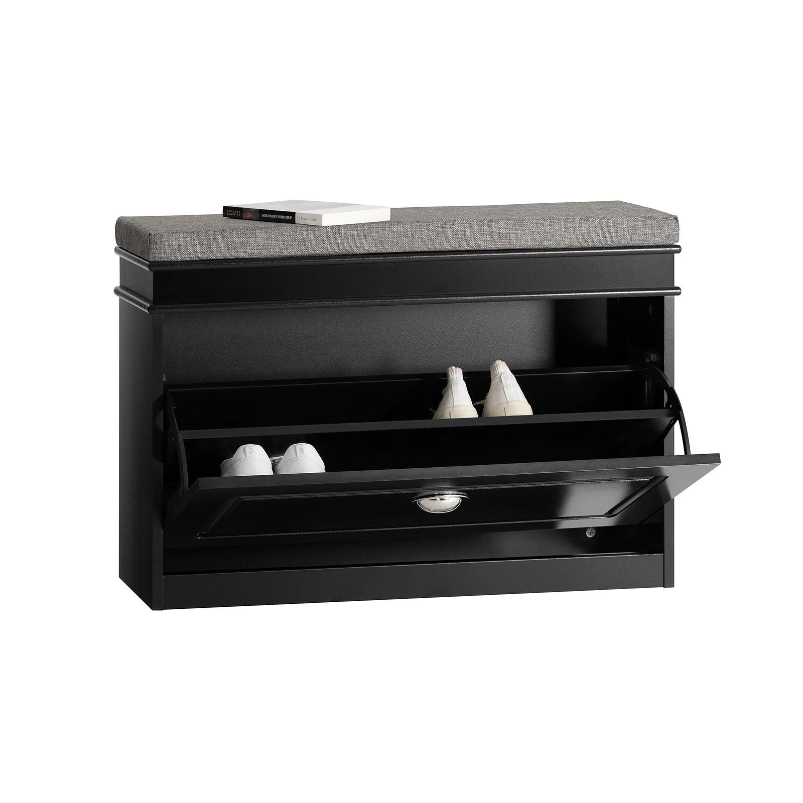 Schoenenbank met opbergruimte en kussen – compact en comfortabel