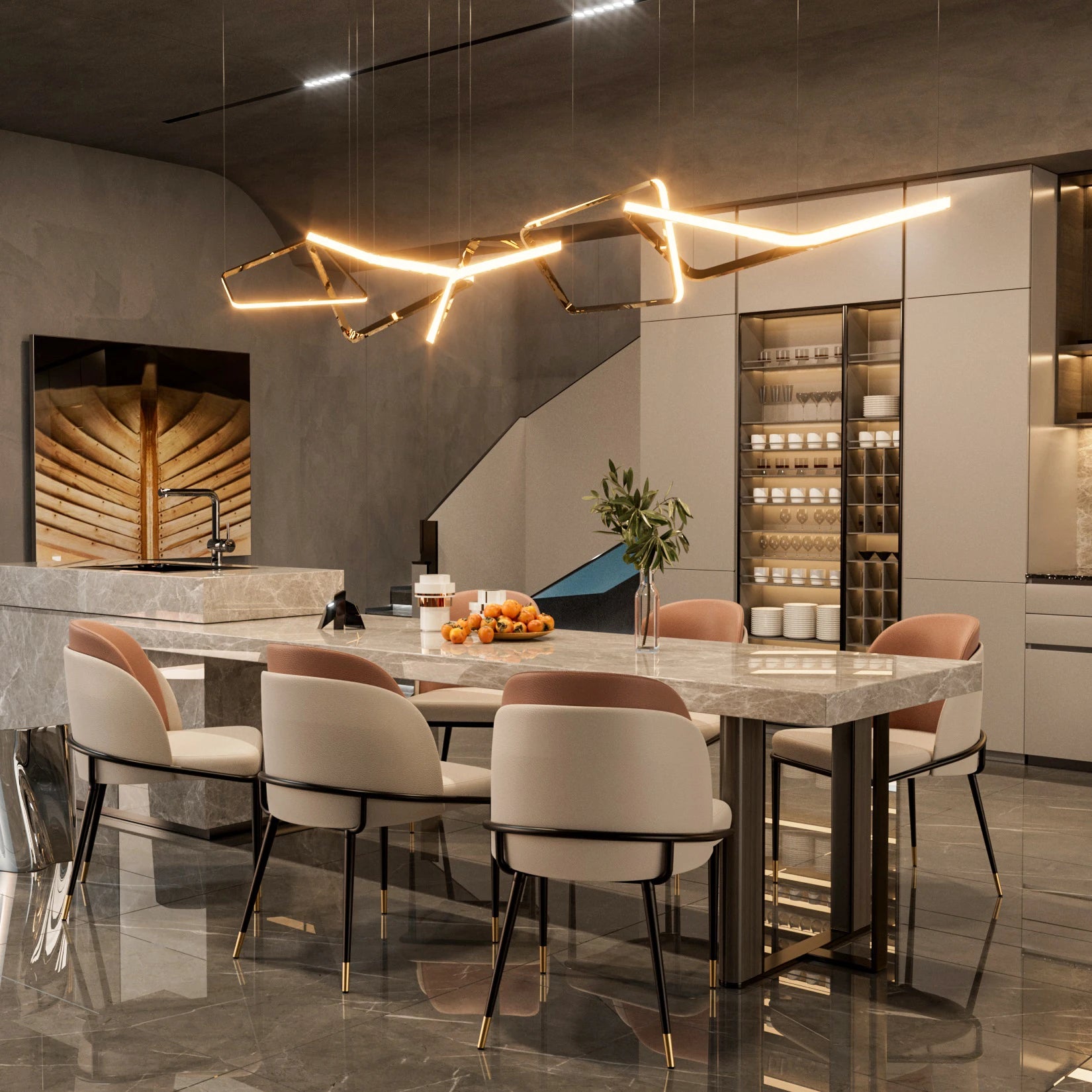 Moderne Eetkamerstoelen Set van 2 – Luxe Kunstleer Stoelen met Armleuningen - Gestoffeerd & Comfortabel Design
