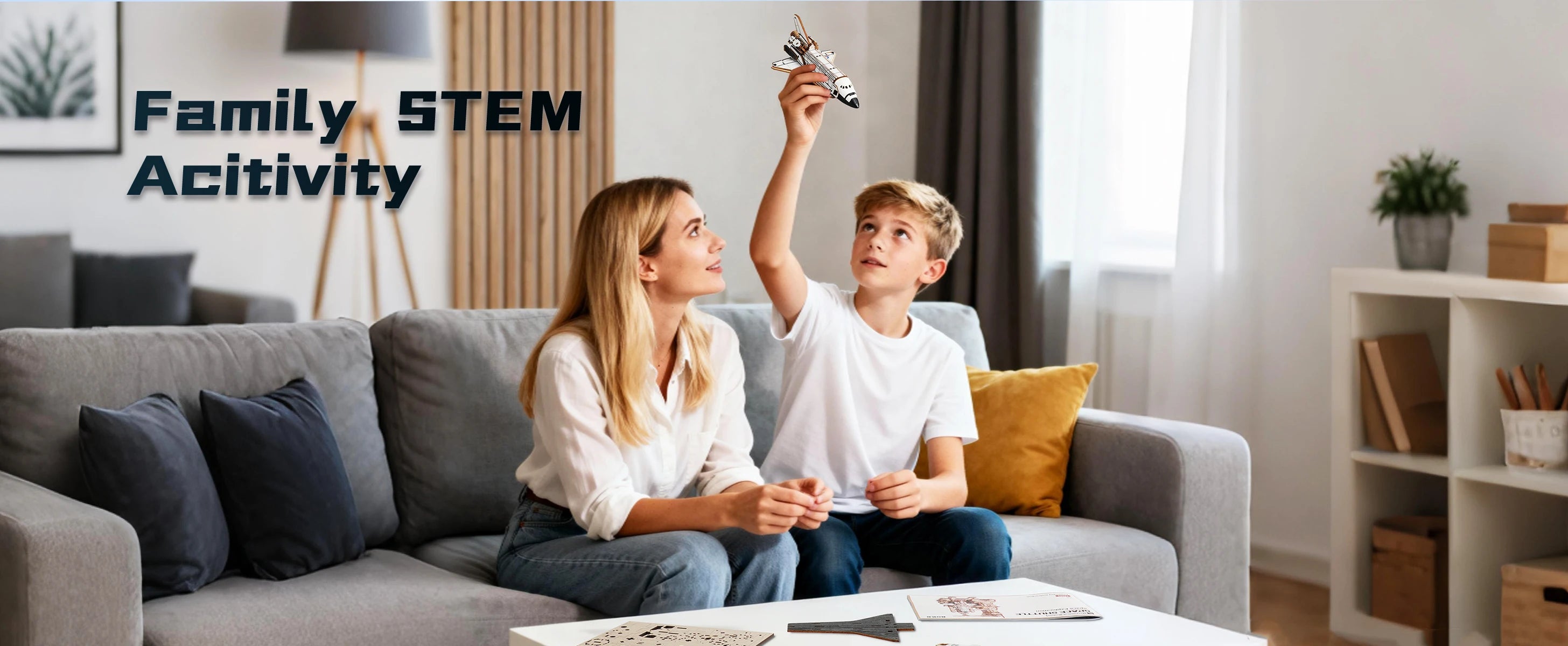 3D Houten Space Shuttle Puzzel met LED Licht – Mechanisch Bouwmodel voor Volwassenen en Tieners – Educatief STEM Cadeau