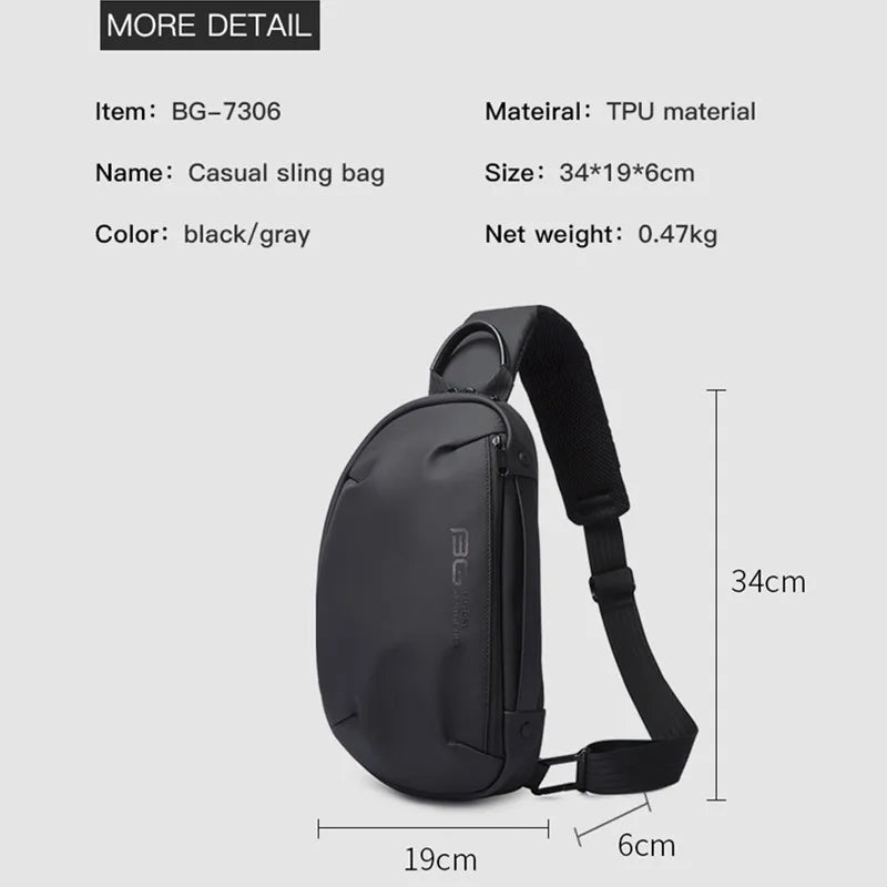 Anti‑Diefstal Crossbody Tas voor Heren – Waterdichte Sling Bag & Multifunctionele Schoudertas voor Reizen, Werk en Dagelijks Gebruik