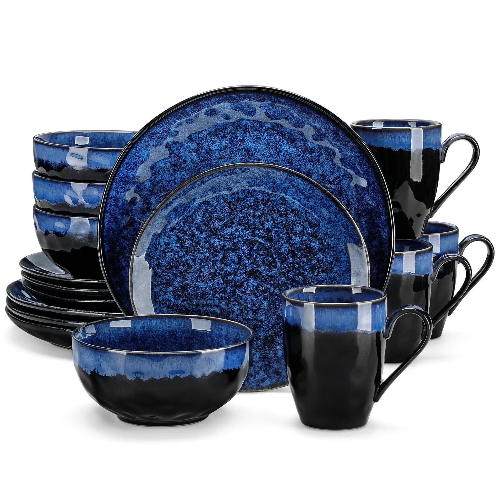 Keramiek Serviesset – Luxe Porselein Servies 16/32/48-delig – Magnetron & Vaatwasser Bestendig – Modern Servies voor 4, 8 of 12 Personen