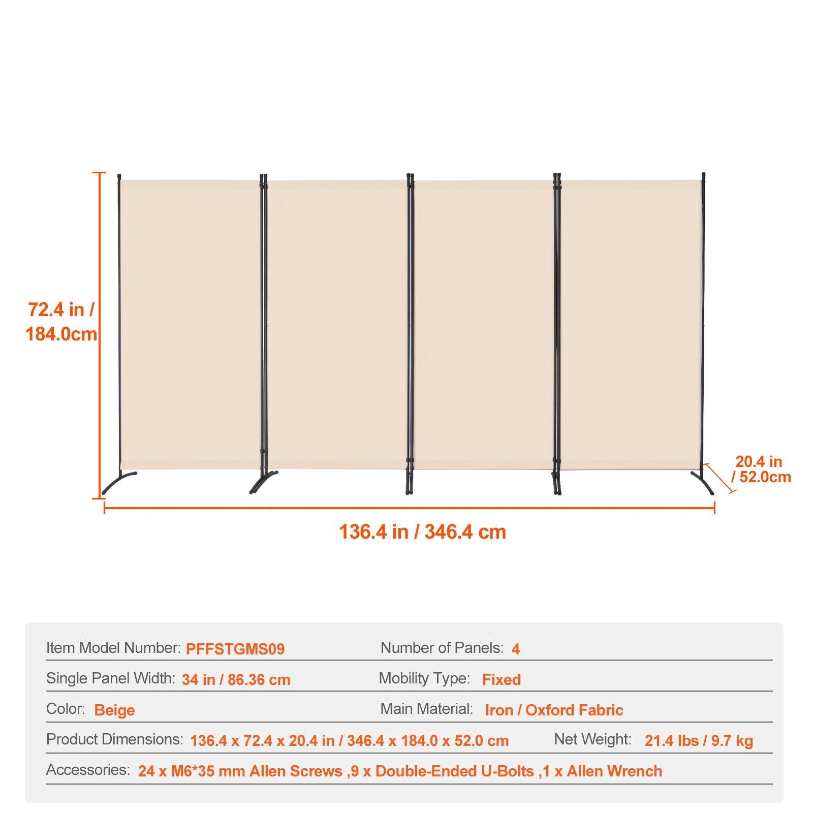 Vouwbare Kamerscheiding 3/4/6 Panelen – Privacy Scherm voor Woonkamer en Kantoor
