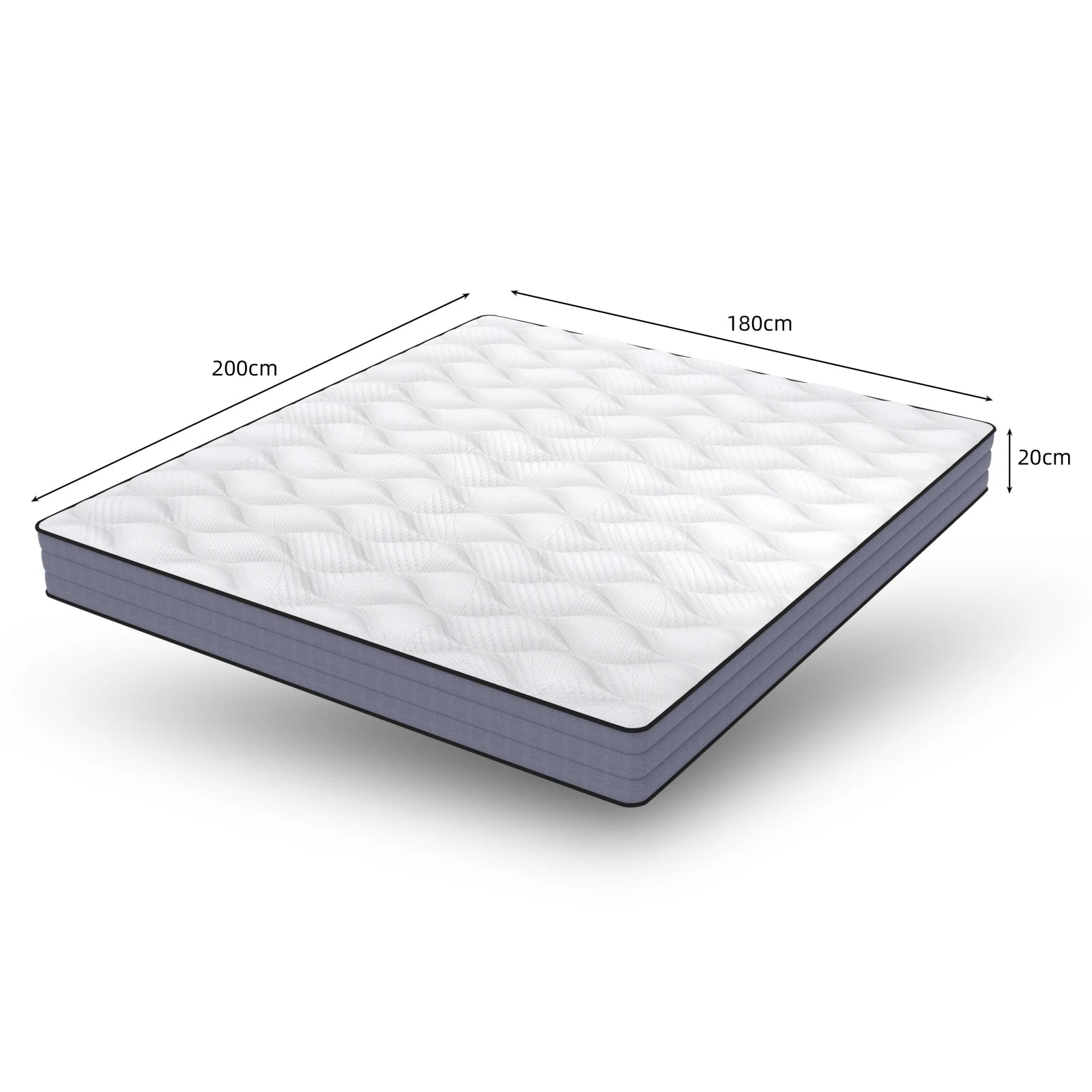 Pocketveringmatras 90x200 cm – 7‑zones H3 – Ergonomische ondersteuning & comfort