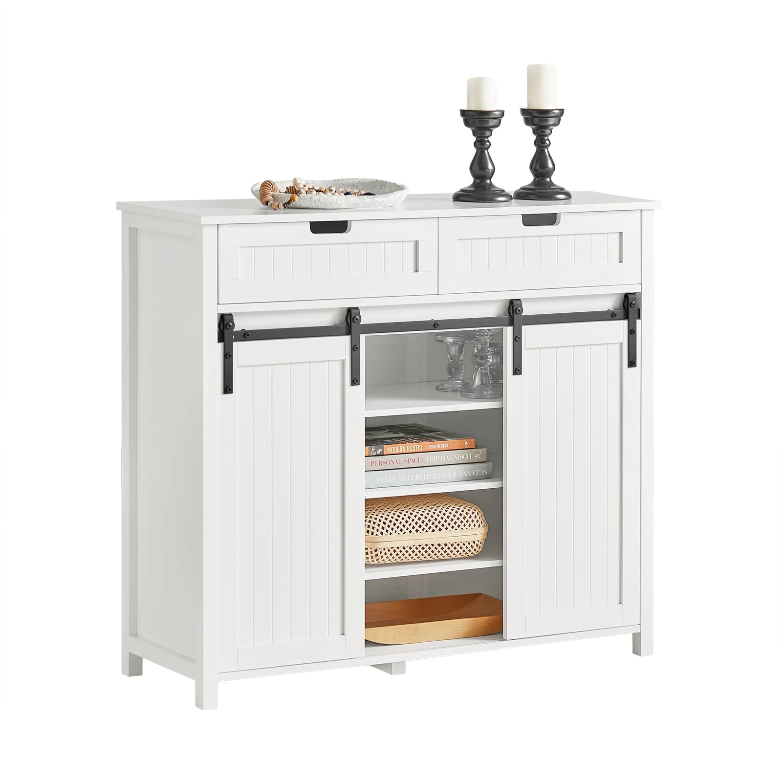 Witte keukenkast met schuifdeuren 104x93x35 cm – Moderne opbergkast voor keuken en woonkamer