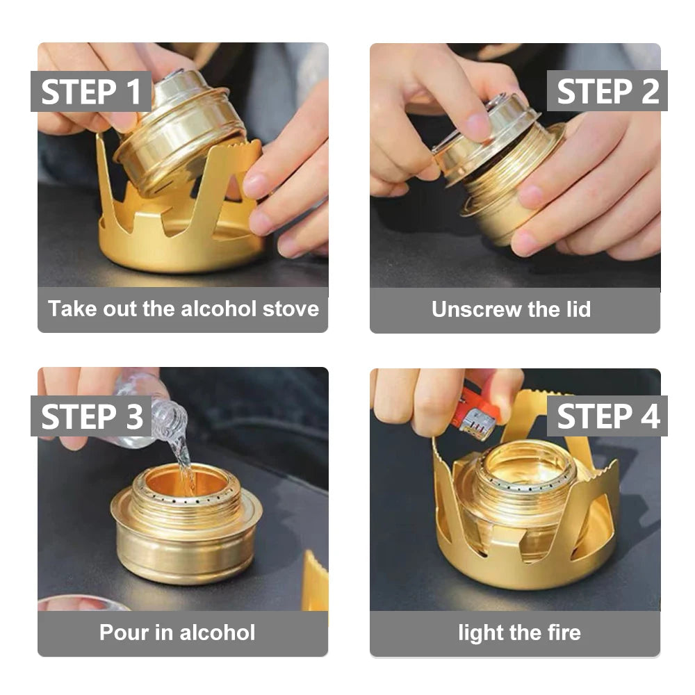 Lichtgewicht Aluminium Camping Alcoholkachel – Draagbare Outdoor Kooktoestel