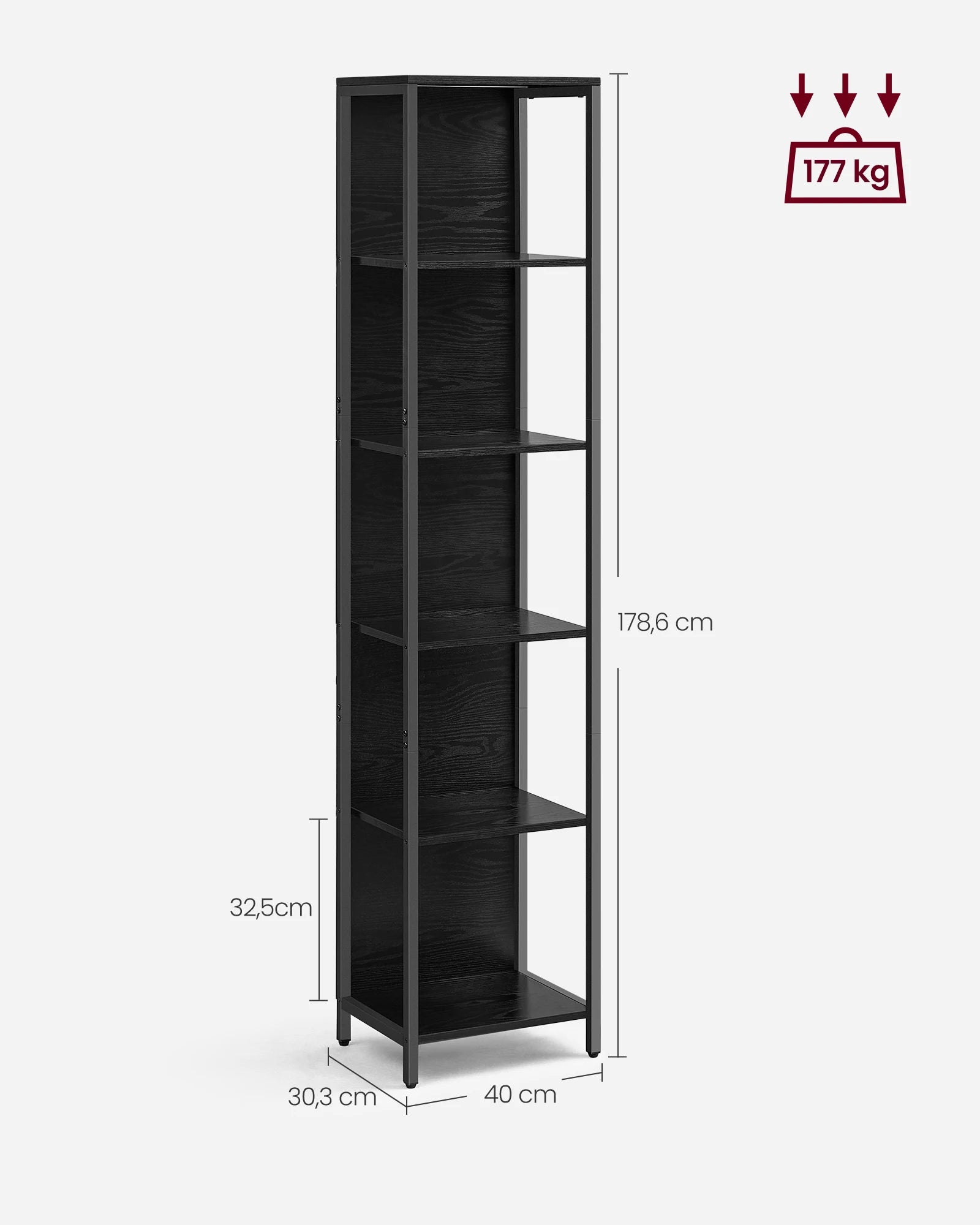 6‑Laagse Boekenkast met LED‑Verlichting - Stalen Frame & XXL Opbergruimte