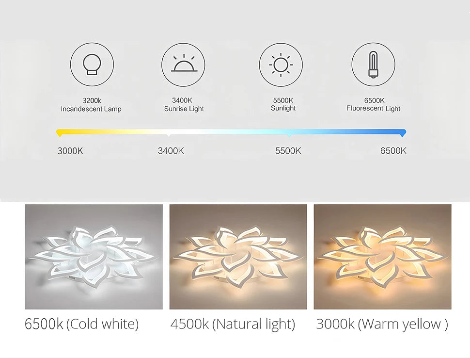 LED Plafondlamp Modern met Afstandsbediening & App – Dimbare Acryl Plafondkroonluchter voor Woonkamer, Eetkamer & Slaapkamer