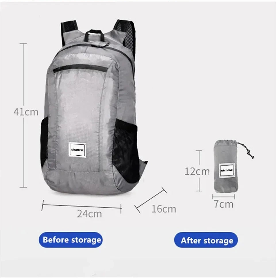Lichtgewicht 20L Waterdichte Outdoor Wandelrugzak – Opvouwbaar & Multifunctioneel