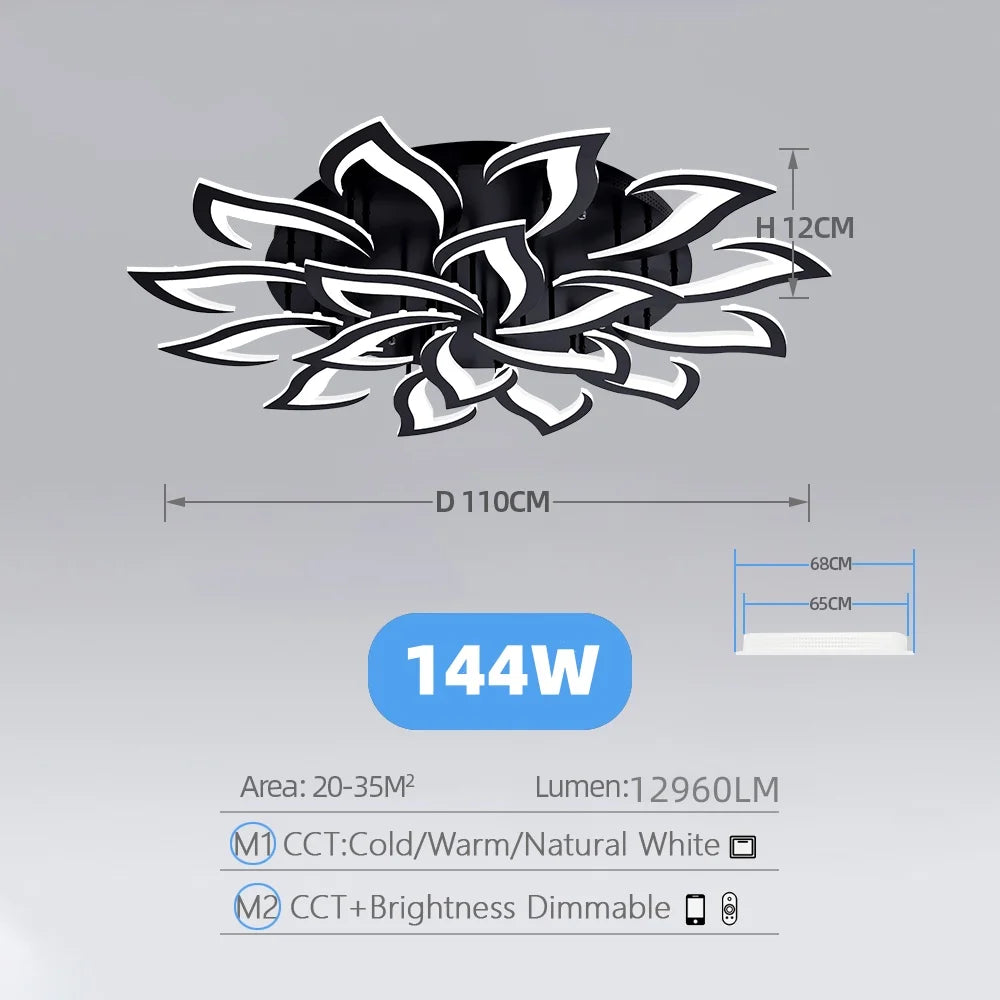 Moderne LED Plafondlamp met Afstandsbediening & App – Dimbare Smart Verlichting voor Woonkamer, Slaapkamer & Keuken