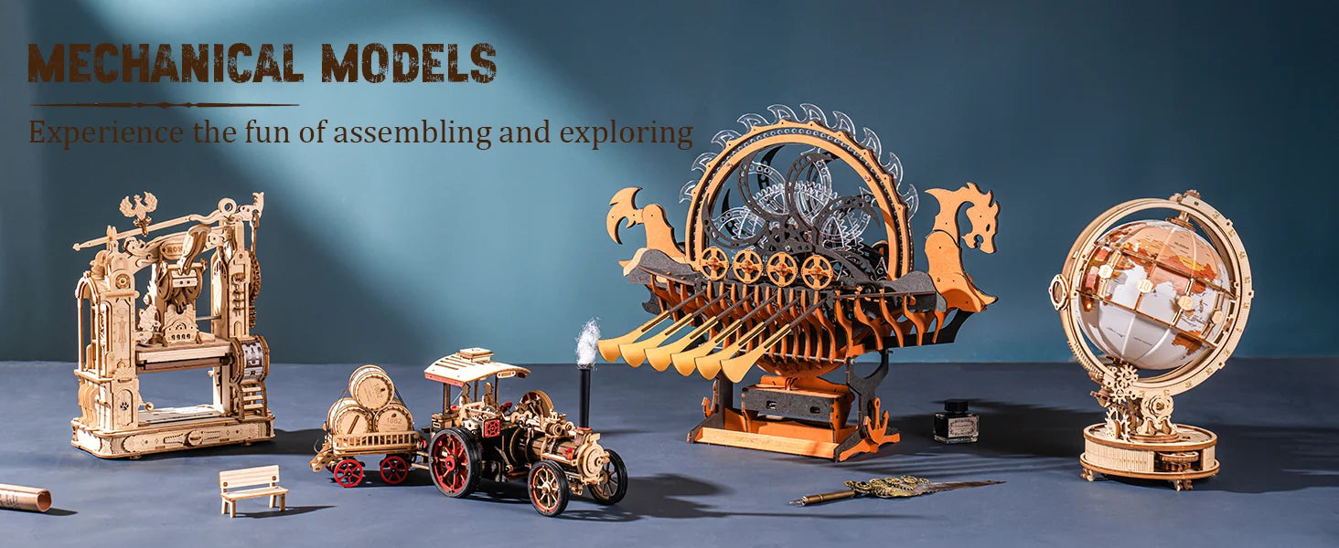 3D Houten Vikingschip Puzzel – Bewegend Model met LED Verlichting – Educatief Houten Speelgoed voor Kinderen en Volwassenen
