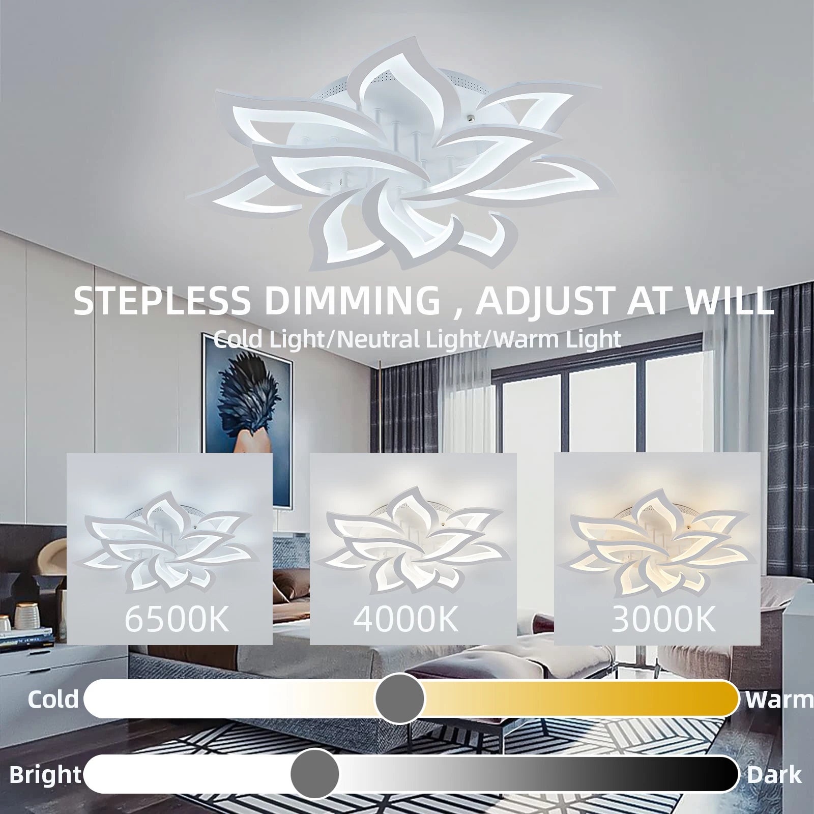 Nordische LED Plafondlamp Lotus – Dimbare Moderne Plafondverlichting met Bloem Design