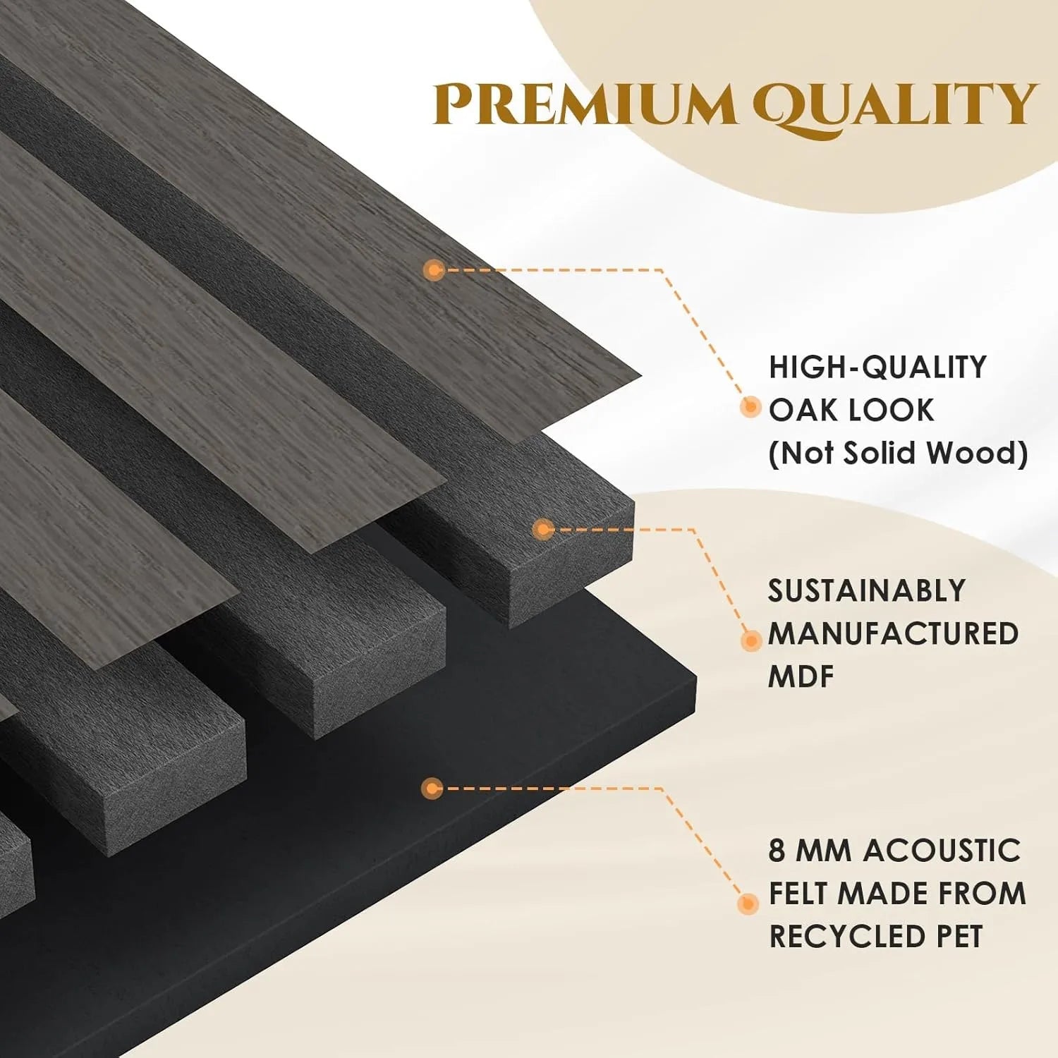 Houten Akoestische Panelen 120x60 cm Set van 4 – Geluidsabsorberende Wandpanelen met Houtlook voor Interieur