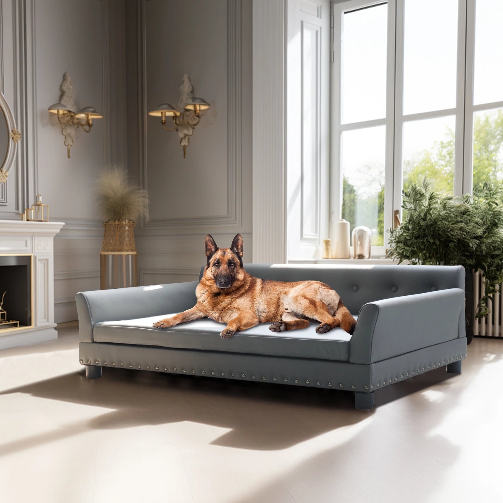 Verhoogd Hondenbed Groot & Middelgroot – Luxe Hondenbank met Orthopedisch Kussen