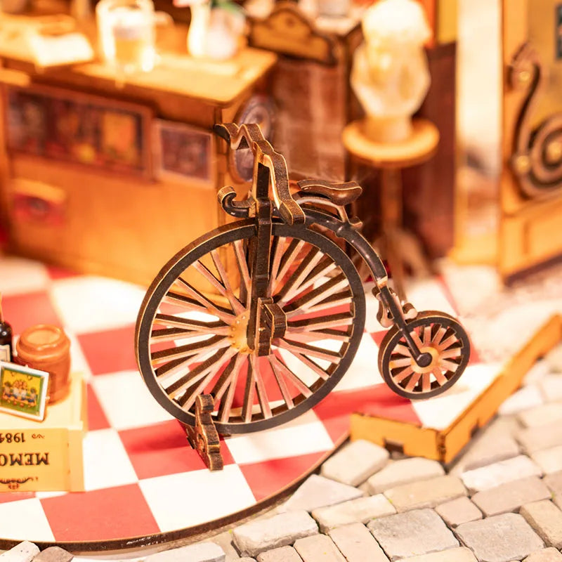 DIY Houten Miniatuur Poppenhuis – Cheers Bar Model met LED Verlichting – Educatief Bouwpakket voor Volwassenen en Kinderen