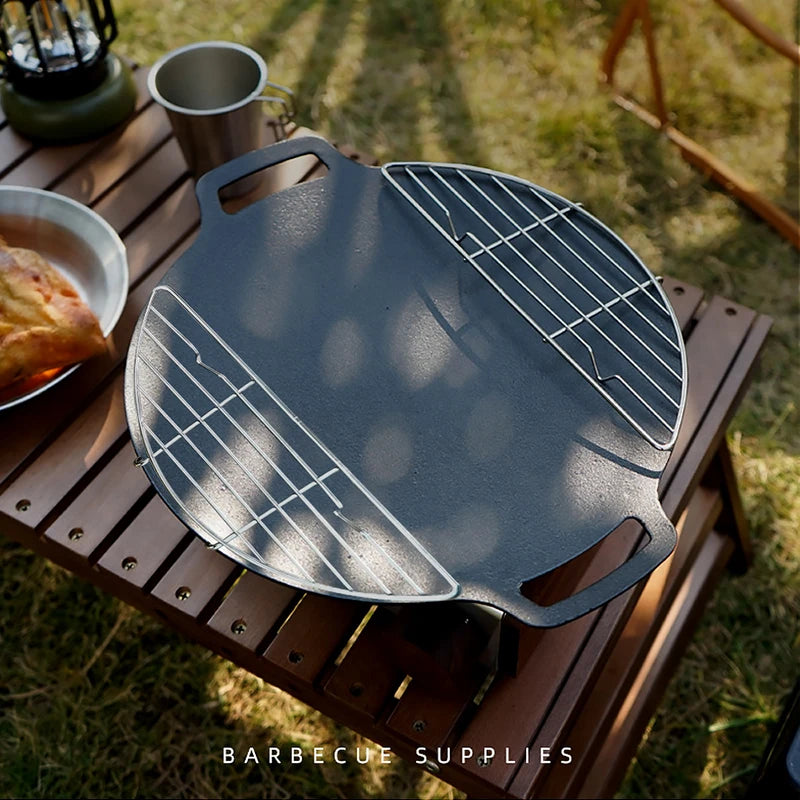 Roestvrijstalen BBQ Grillrek – Anti‑Aanbrand Barbecue Net voor Camping & Outdoor Grill