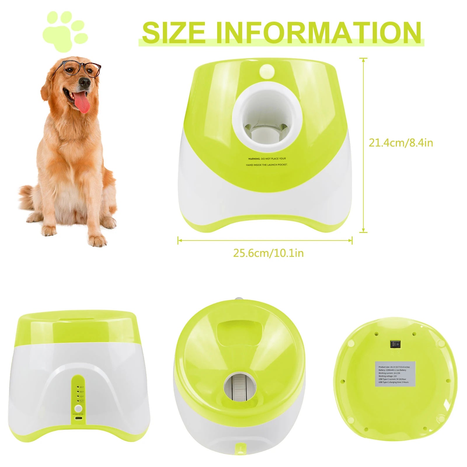 Automatische Ballenwerper voor Honden – Interactief Hondenspeelgoed met 3 Ballen – Oplaadbare Tennis Launcher