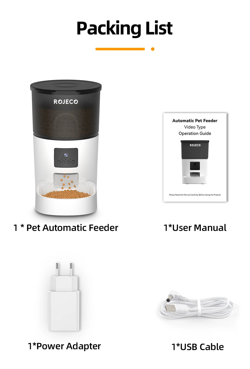Automatische Kattenvoerautomaat met Camera en Stemfunctie – Slimme Voerdispenser voor Katten en Honden met App & Timer