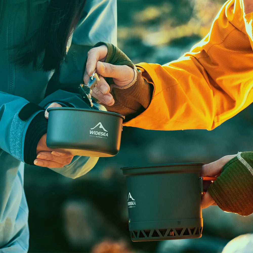 Outdoor Camping Kookset – Lichtgewicht Potten Set 1,3L & 2,3L voor Kamperen
