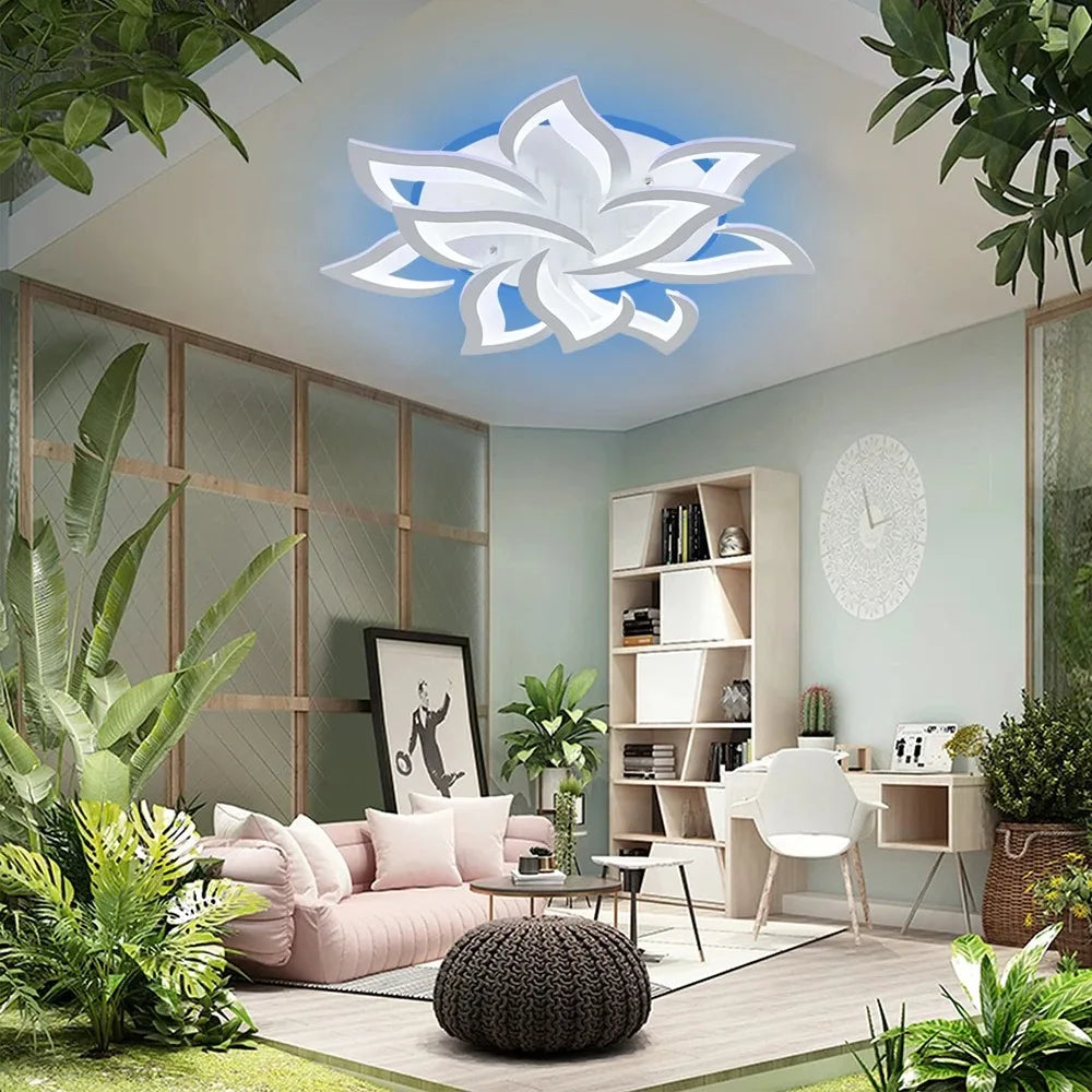 Slimme LED Plafondlamp – Dimbare Moderne Verlichting met Afstandsbediening en RGB Sfeerverlichting