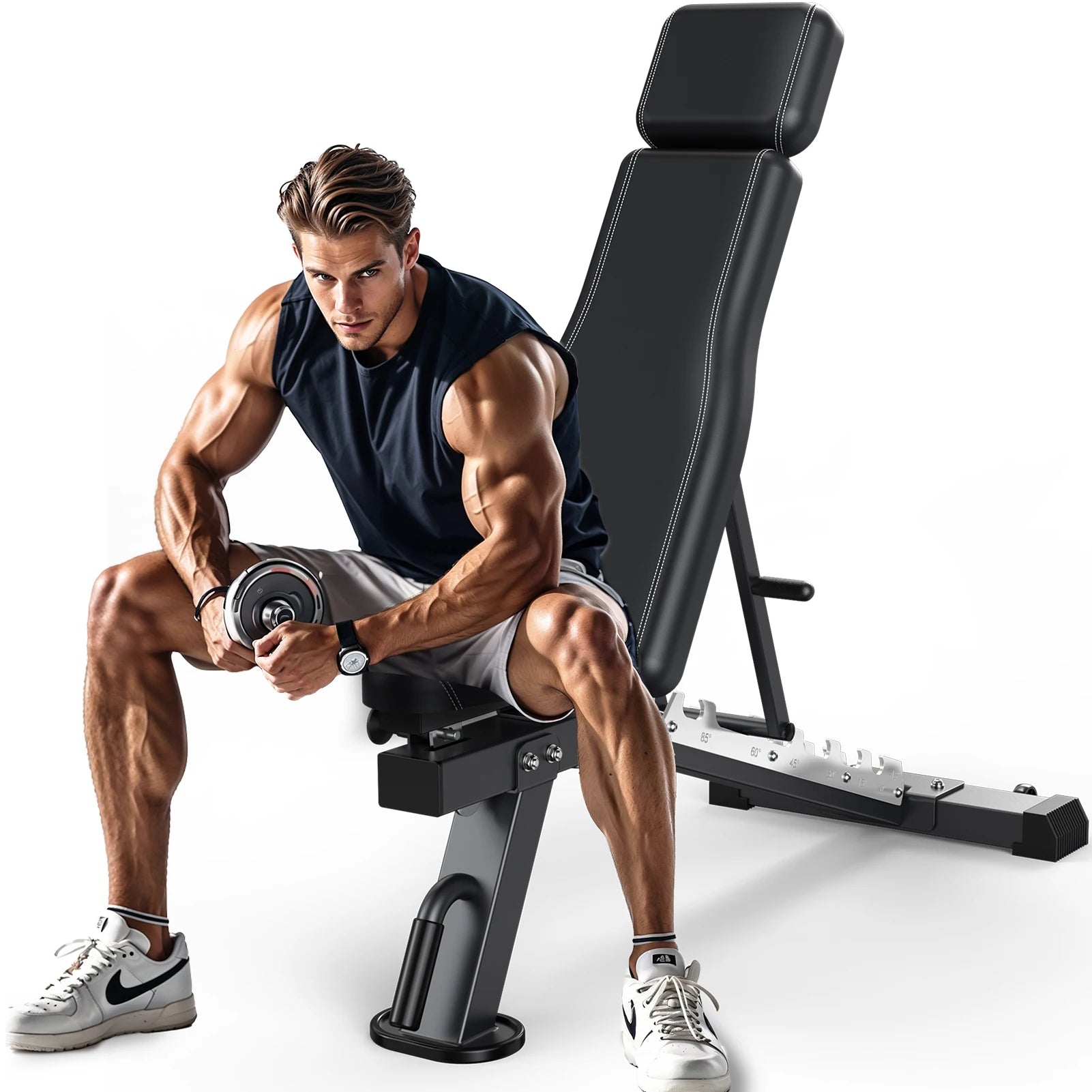 Opvouwbare Verstelbare Fitnessbank – Multifunctionele Weight Bench voor Full Body Training