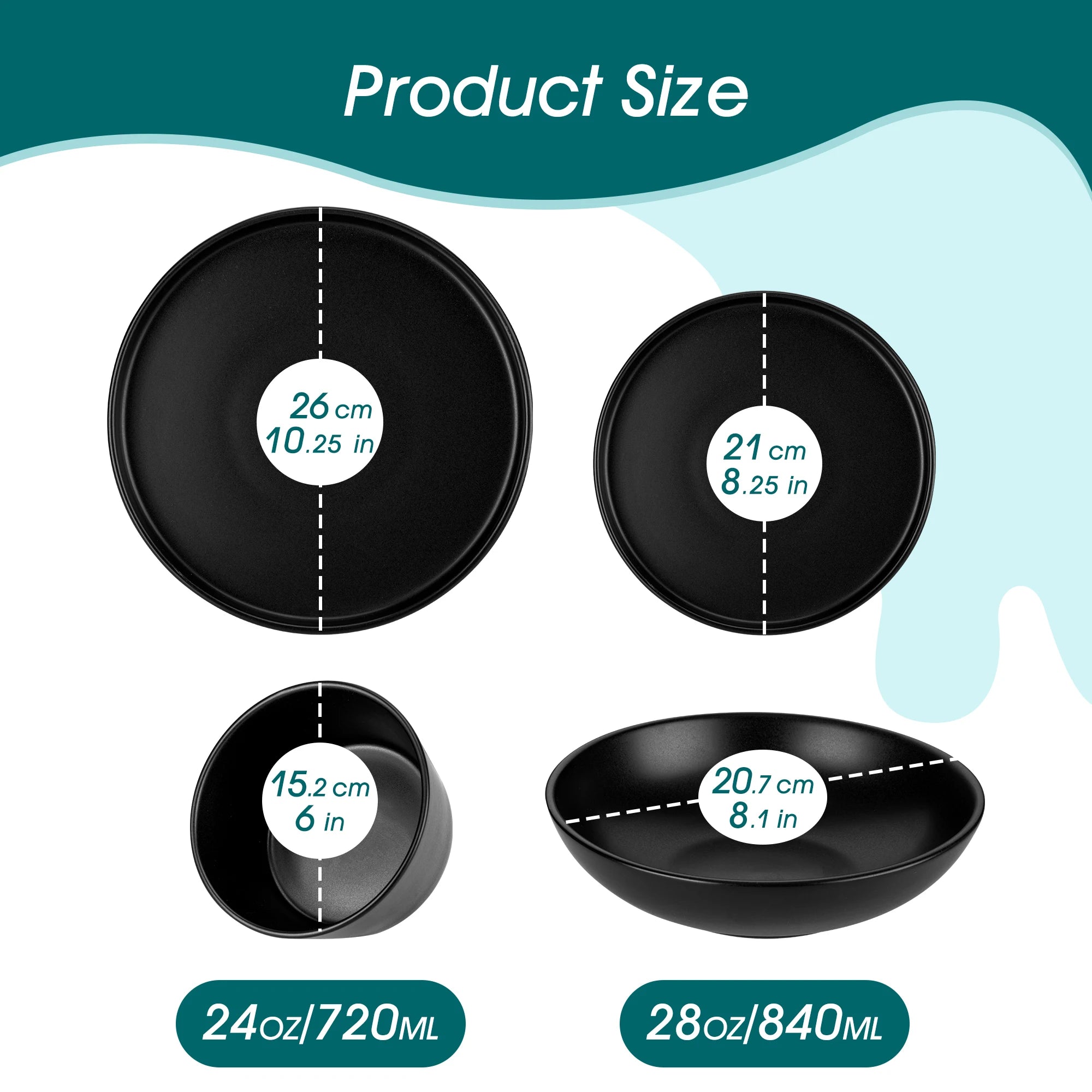Servies Set 18-Delig – Keramisch Servies met Reactief Glazuur – Moderne Bordenset voor 6 Personen