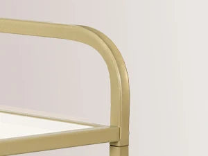 Smalle Boekenkast met Glazen Planken en Goud Stalen Frame – Moderne Open Kast 5 Niveaus voor Woonkamer, Slaapkamer en Badkamer