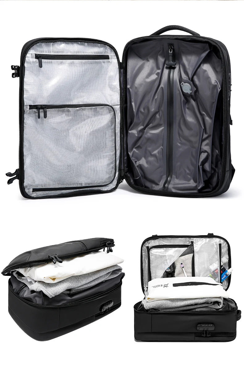 Anti‑Diefstal Laptop Rugzak 15.6 Inch – Waterdichte Reis & Business Backpack met Vacuum Compressie en Schoenenvak