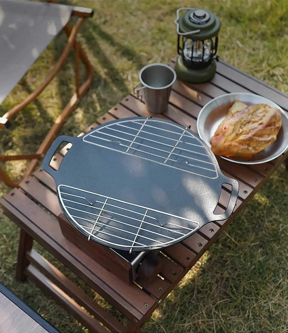 Roestvrijstalen BBQ Grillrek – Anti‑Aanbrand Barbecue Net voor Camping & Outdoor Grill