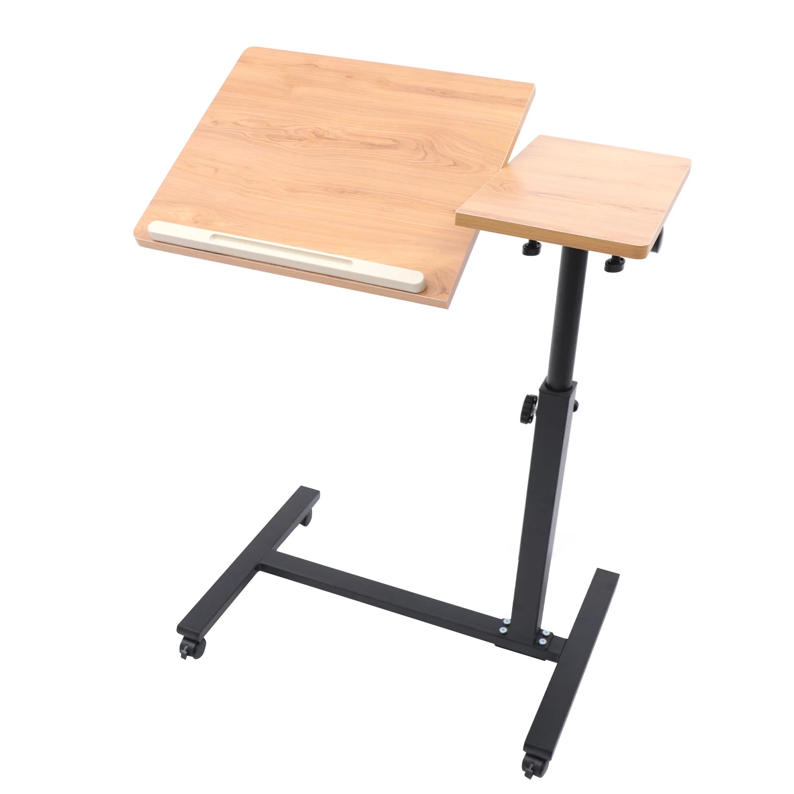 Verstelbaar Laptopbureau 360° Draaibaar – Mobiele Laptoptafel met Wielen – Ergonomisch Bureau in Hoogte Verstelbaar voor Thuiswerken en Studeren
