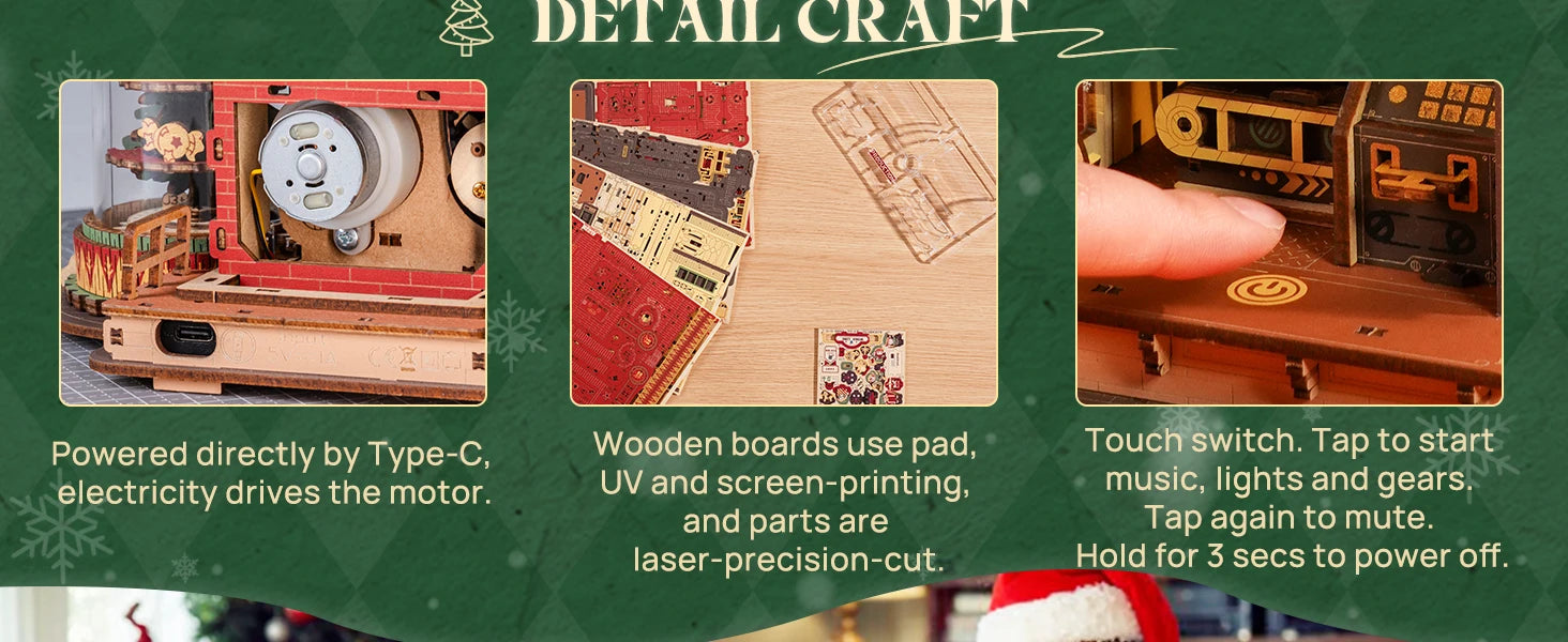 3D Houten Puzzel Dream Gift Factory – Mechanisch Model met Licht en Muziek – Bouwpakket voor Kinderen en Volwassenen