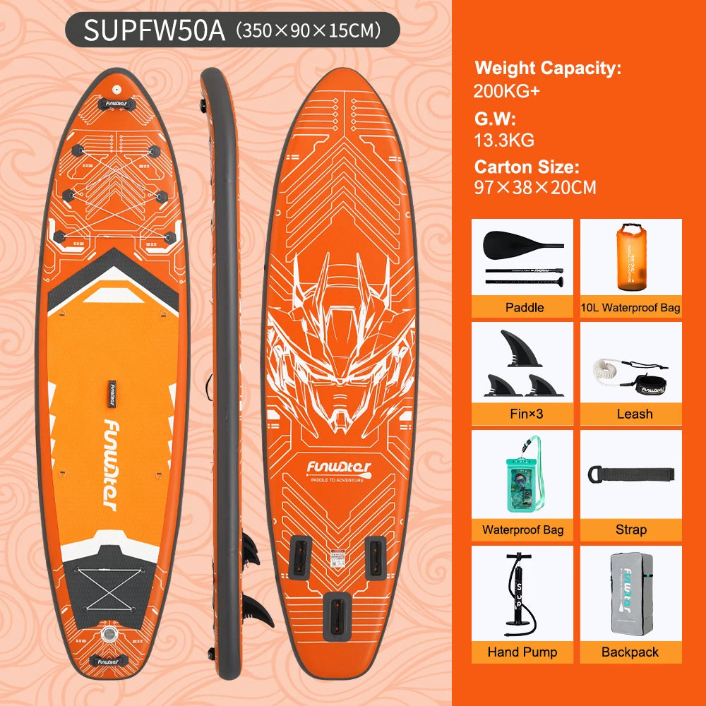 Opblaasbaar SUP Board 11'6" – Koi Paddle Board met Accessoires – Stand Up Paddle Surfboard voor Volwassenen