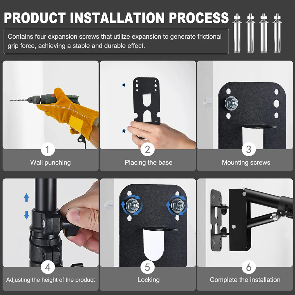 Softbox Wand Monopod Arm voor LED Ringlamp – Studio Statief voor Fotografie en Live Stream