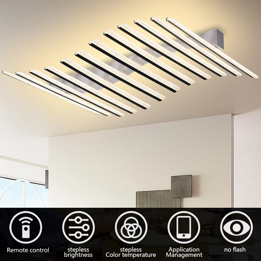Dimbare LED Plafondlamp Golfvorm – Moderne Design Plafondlamp met Afstandsbediening & 3 Lichtkleuren