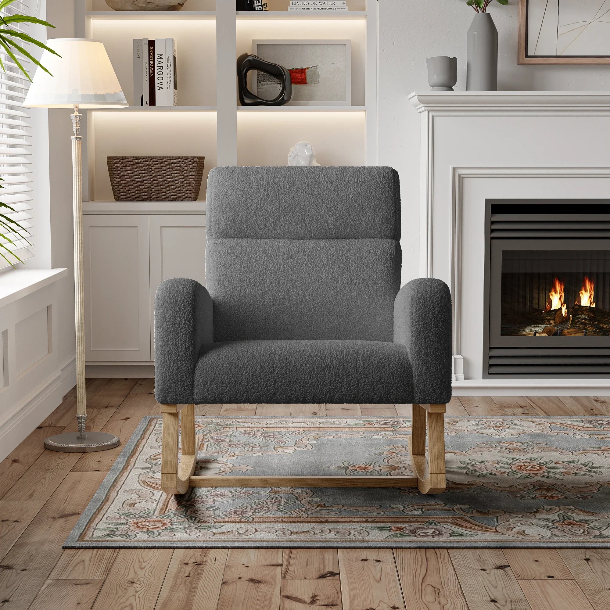 Fluwelen ergonomische schommelstoel – Luxe relaxstoel met comfortabele bekleding en stevig frame