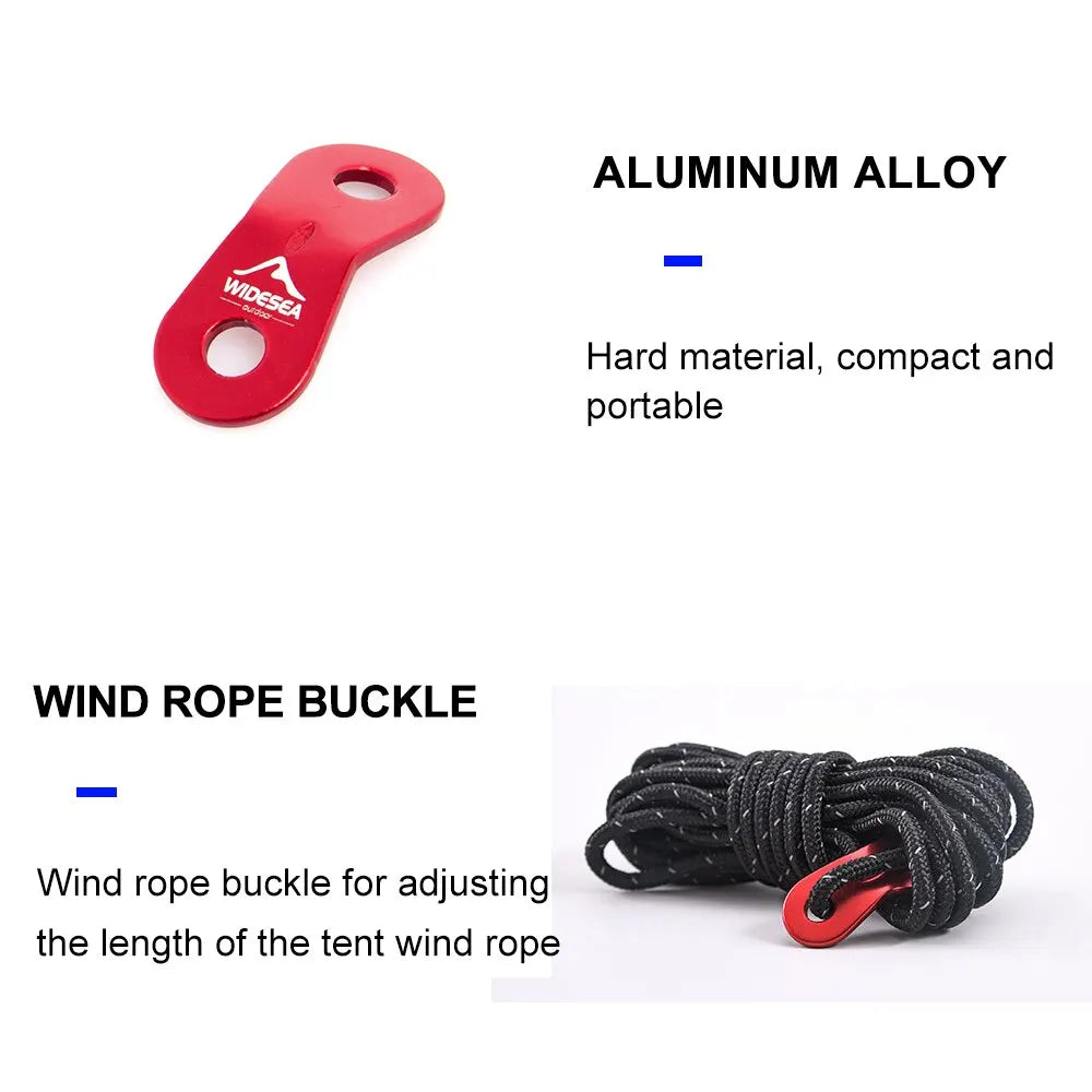 4x Verstelbare Tent Koordgespen Aluminium Outdoor – Windkoordgesp Set voor Tenten