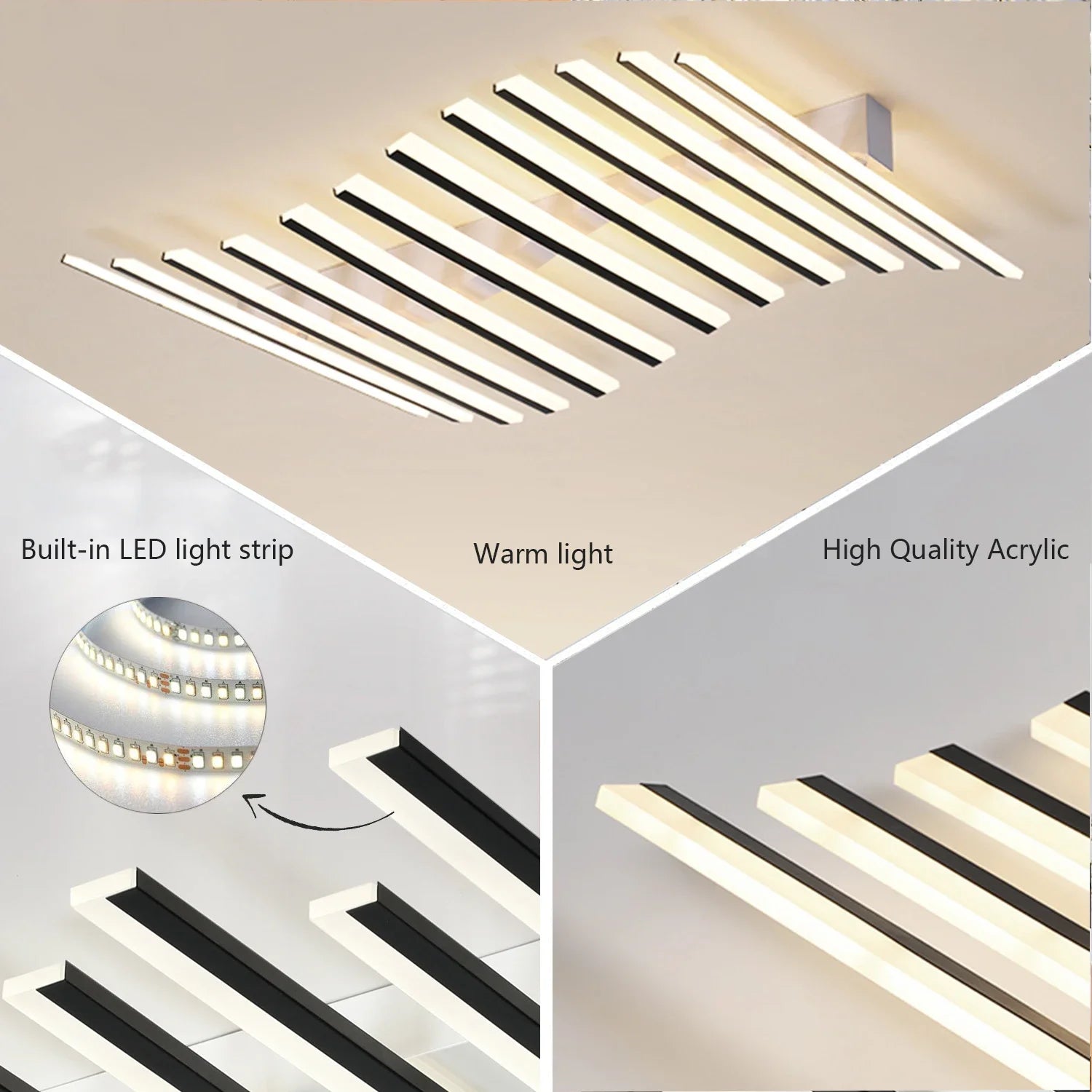 Dimbare LED Plafondlamp Golfvorm – Moderne Design Plafondlamp met Afstandsbediening & 3 Lichtkleuren