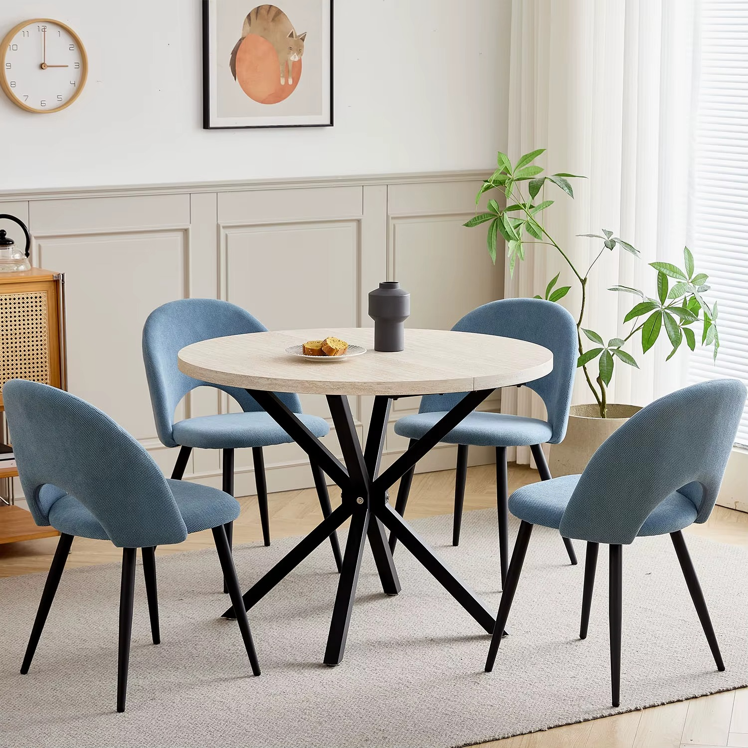 Nordic Ronde Eettafel – Massief Hout, Scandinavische Stijl, 100 cm