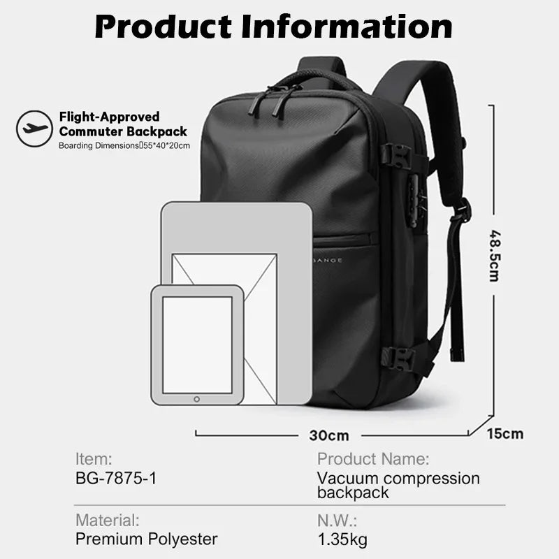 Grote Anti‑Diefstal Reisklare Rugzak 55 L – Waterdichte School & Cabin Tas Voor 16″ Laptop