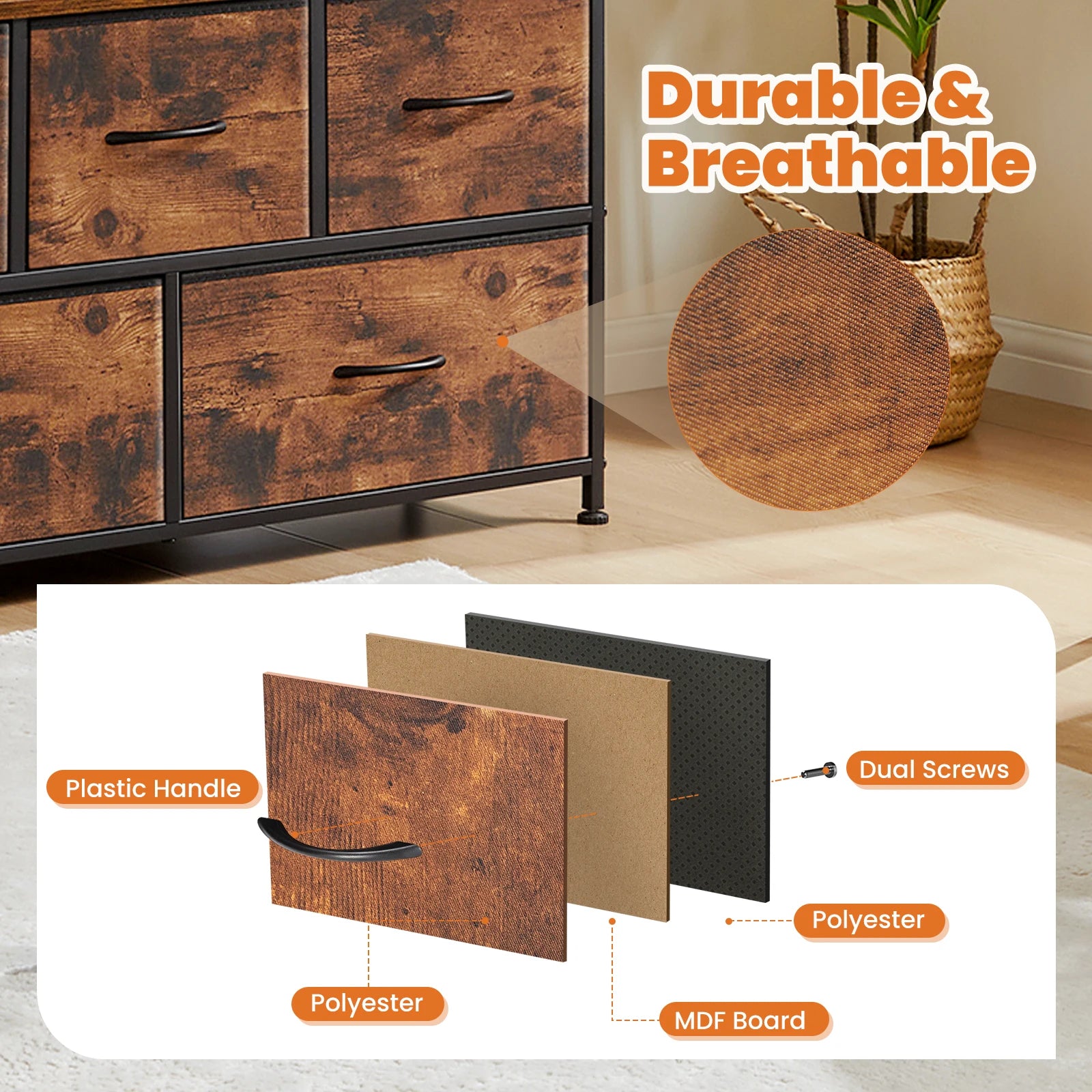 Ruime 5‑lade Schoenenkast en TV‑Meubel – Multifunctionele Opbergkast voor Woonkamer & Hal – Schoenenrek, Kleding & Accessoires Organizer