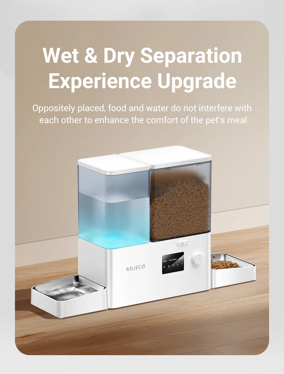Automatische Voerbak met Waterfontein en WIFI App – 8,5L Slimme Voerdispenser voor Katten en Honden – Programmeerbaar & Op Afstand Bedienbaar