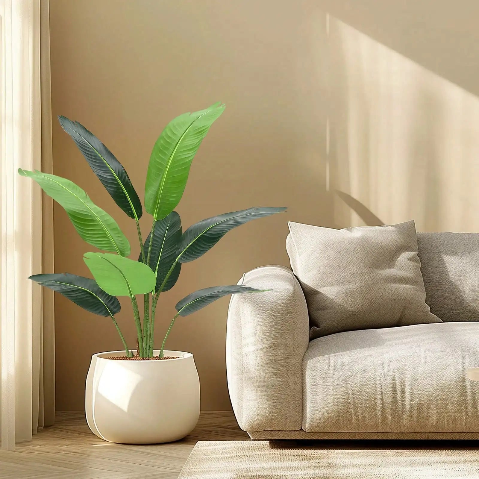 Kunst Strelitzia Plant 120 cm – Realistische Bird of Paradise Kunstplant voor Binnen & Buiten