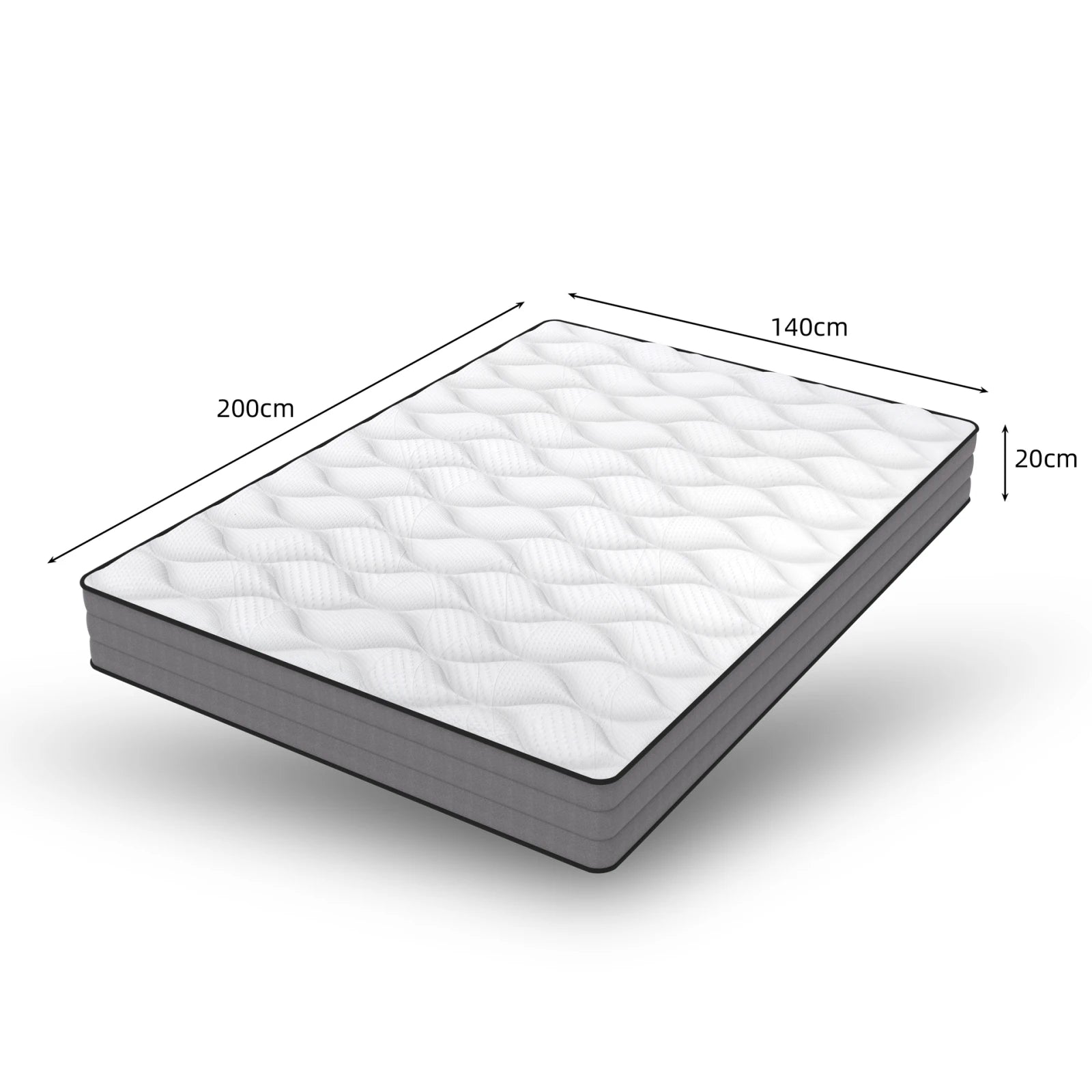 Pocketveringmatras 90x200 cm – 7‑zones H3 – Ergonomische ondersteuning & comfort