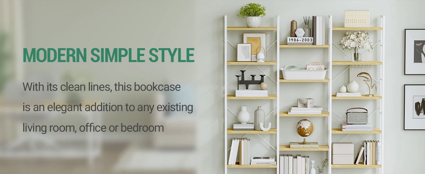 Boekenkast met 17 Verstelbare Planken – Open Opbergmeubel voor Woonkamer, Kantoor en Slaapkamer