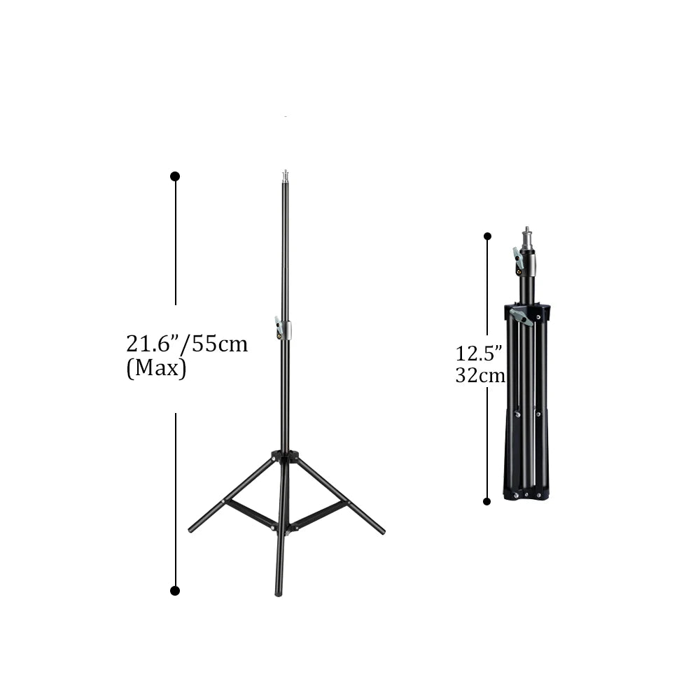 Draagbaar Selfie Lichtstatief 37–200 cm – Verstelbaar Tripod voor Smartphone, Camera en LED Ringlicht