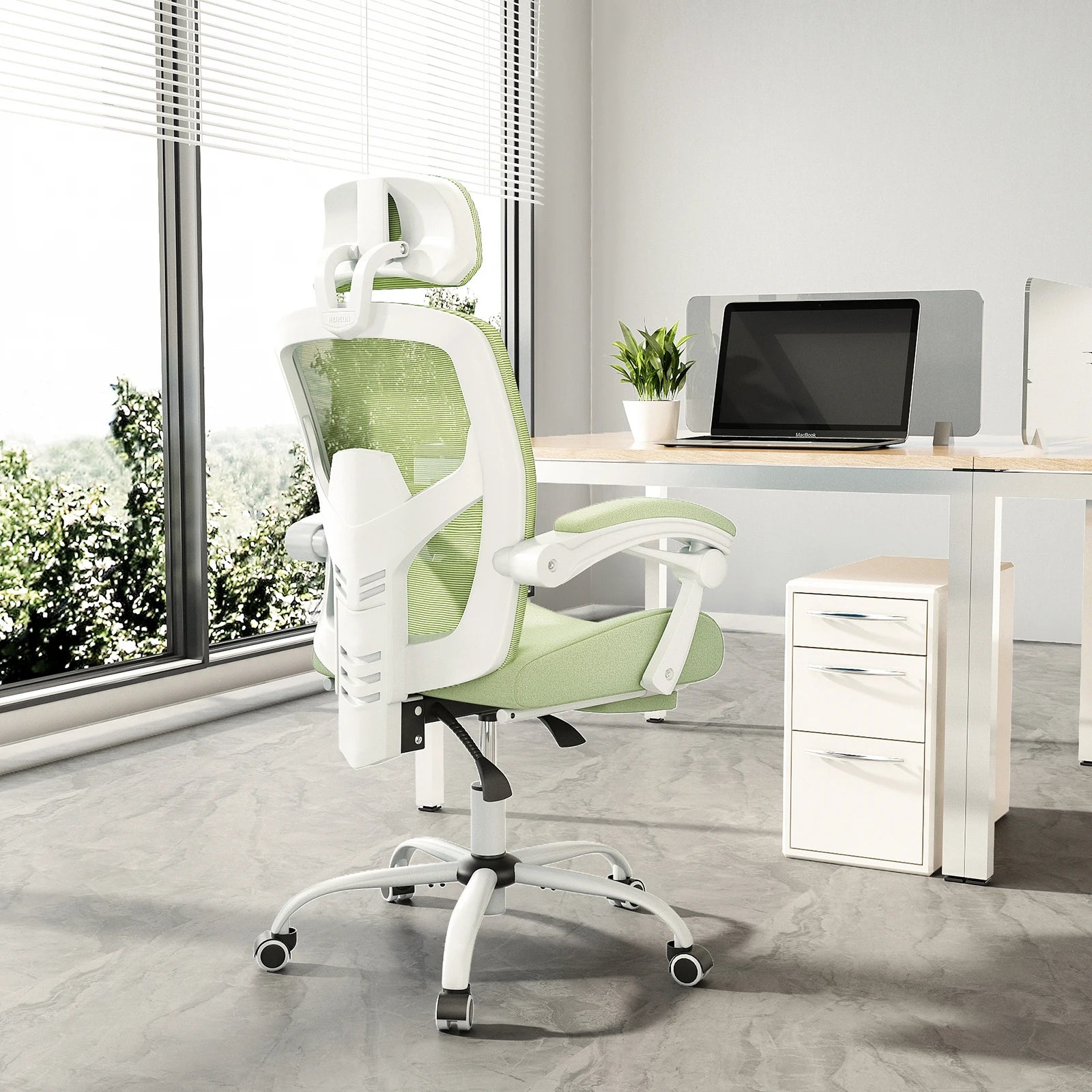 Ergonomische draaistoel met hoge rugleuning | Mesh bureaustoel met lendensteun en verstelbare functies