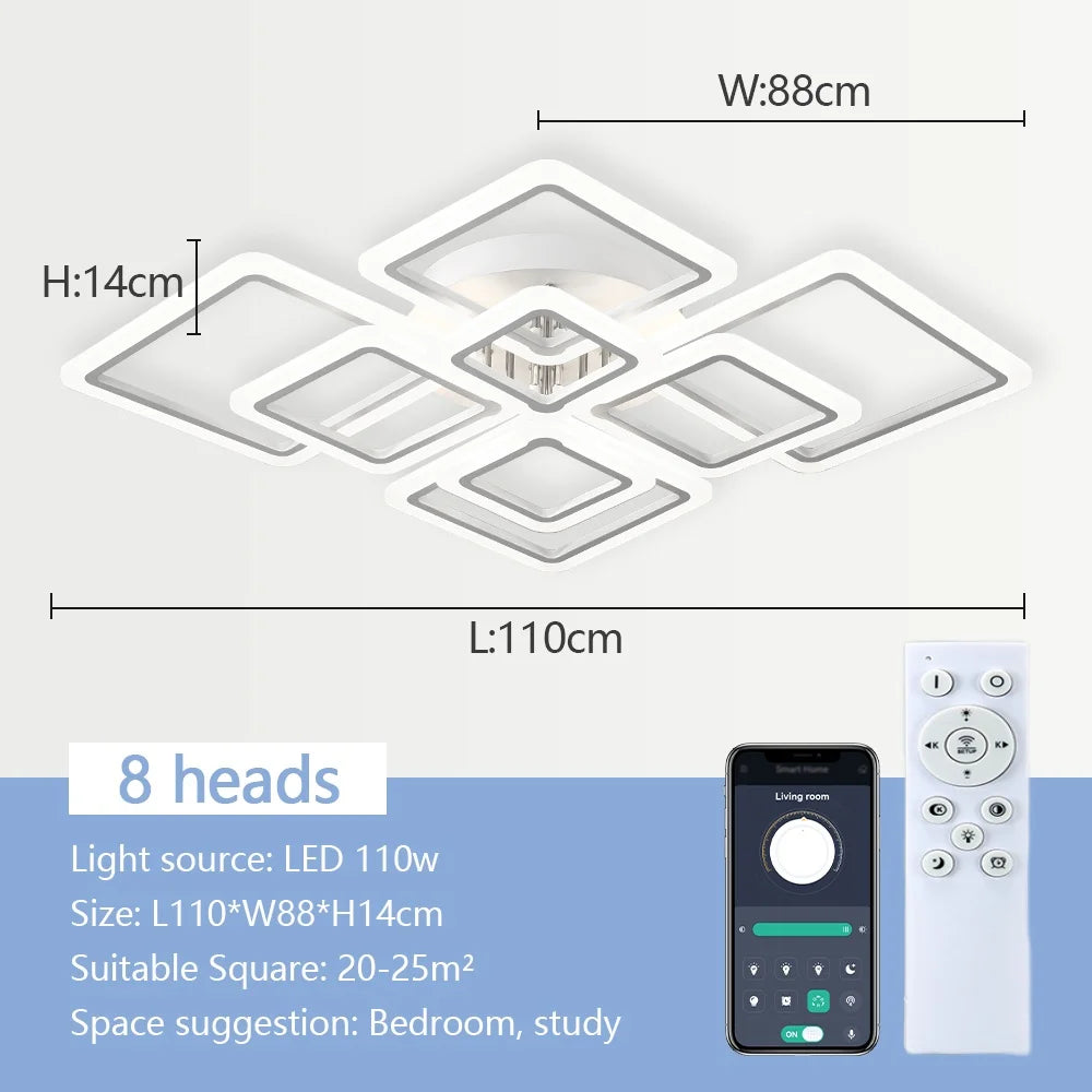Moderne LED Plafondlamp met Afstandsbediening – Vierkante Dimbare Smart Ceiling Light